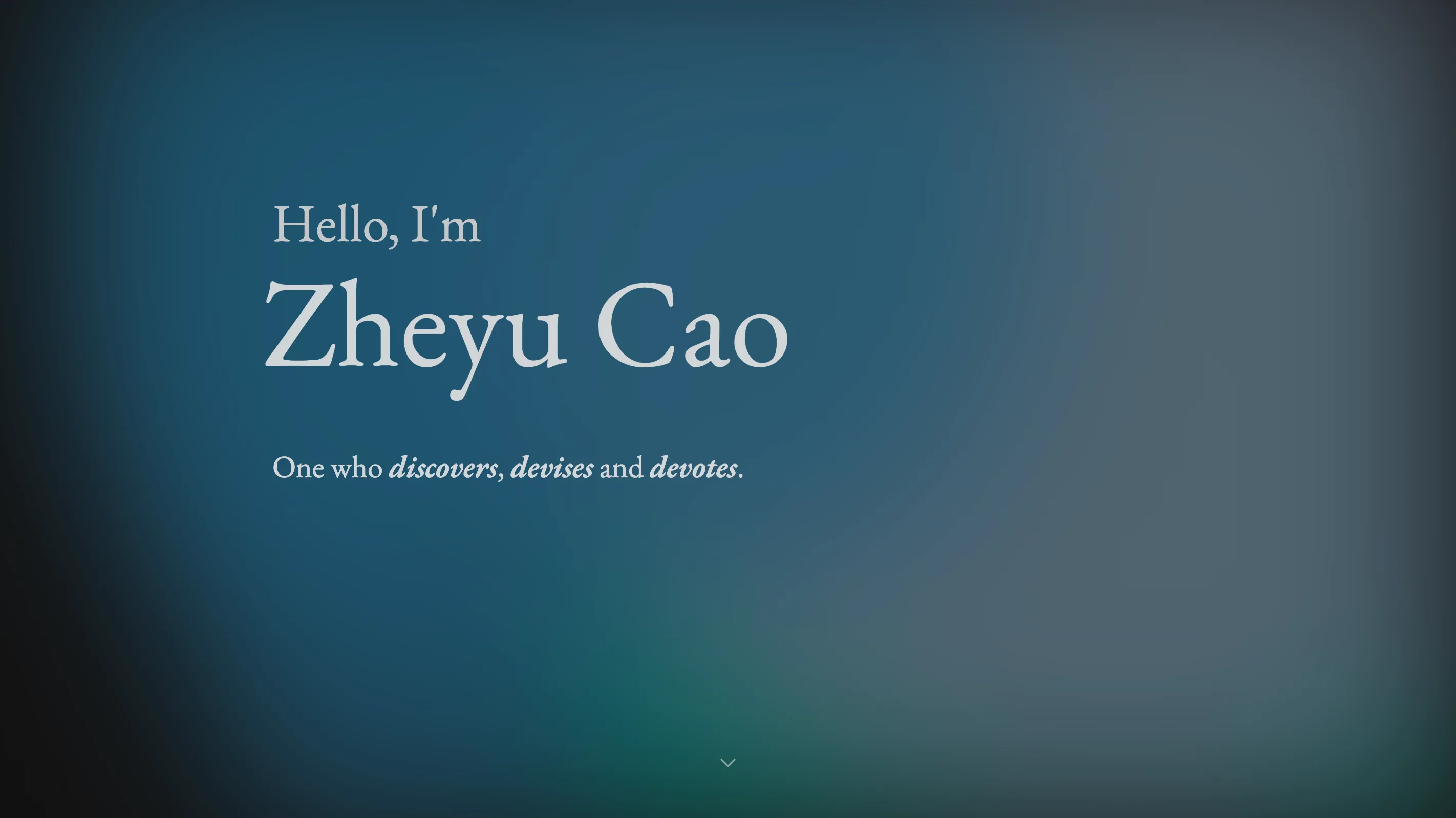 Screenshot of the portfolio website homepage